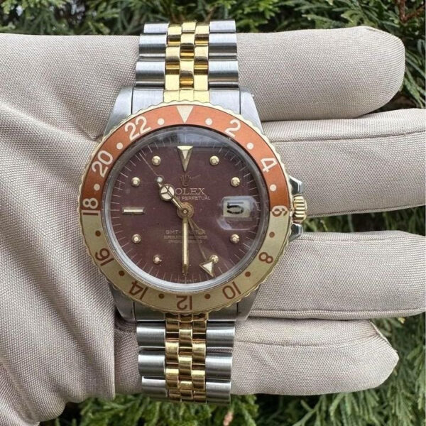 1970-1972 Rolex Vintage GMT-Master “Rootbeer” 40mm 1675 Nipple Dial