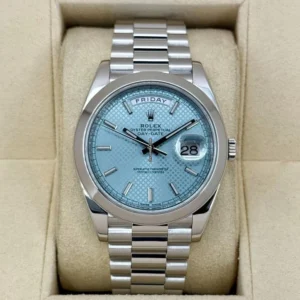 2018 Day-Date 40mm 228206 Platinum Jubilee Ice Blue Motif Dial