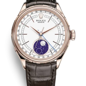 2018 Rolex Cellini Moonphase 39mm 50535 Rose Gold White Dial