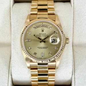 1987 Rolex Day-Date 36mm 18038 Presidential Champagne Diamond Dial