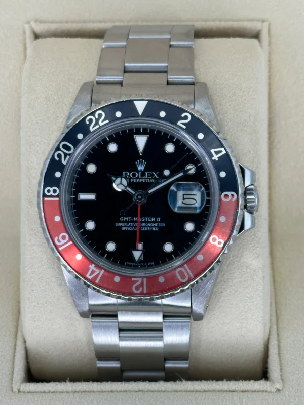 1987 Rolex GMT Master II “Coke” Fat Lady 16760 Black Dial w/RSC Card