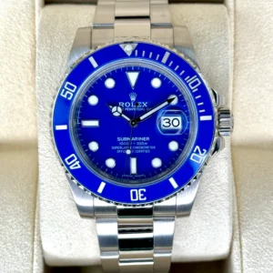 2017 Rolex Submariner “Smurf” 40mm 116619LB White Gold Blue Dial