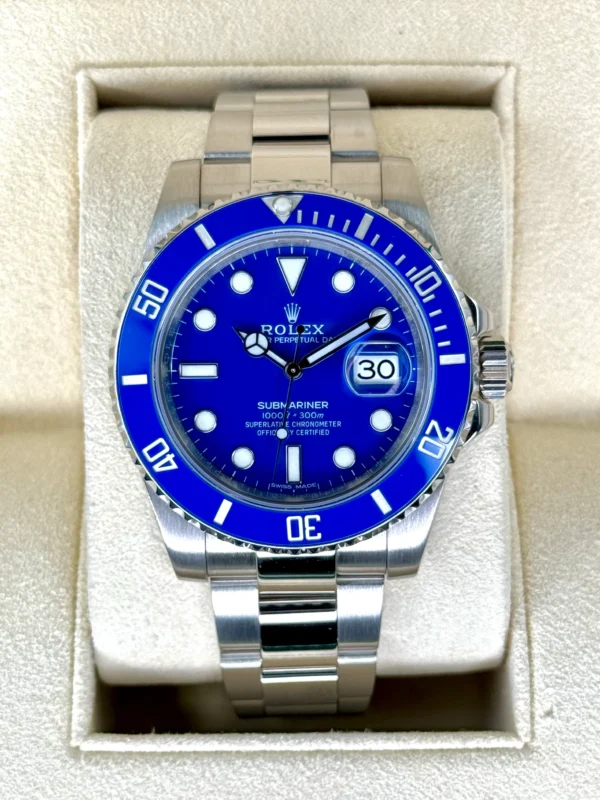 2017 Rolex Submariner “Smurf” 40mm 116619LB White Gold Blue Dial