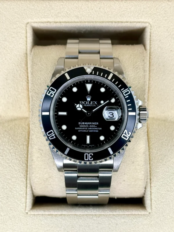 2001 Rolex Submariner Date 40mm 16610 Stainless Steel Black Dial