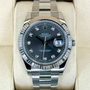 2017 Rolex Datejust II 41mm 116334 Stainless Steel Oyster Black Dial