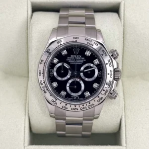 2009 Rolex Daytona 40mm 116509 White Gold Black Diamond Dial
