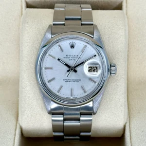 1983 Rolex Oyster Perpetual Date 34mm 1500 Stainless Steel Silver Dial