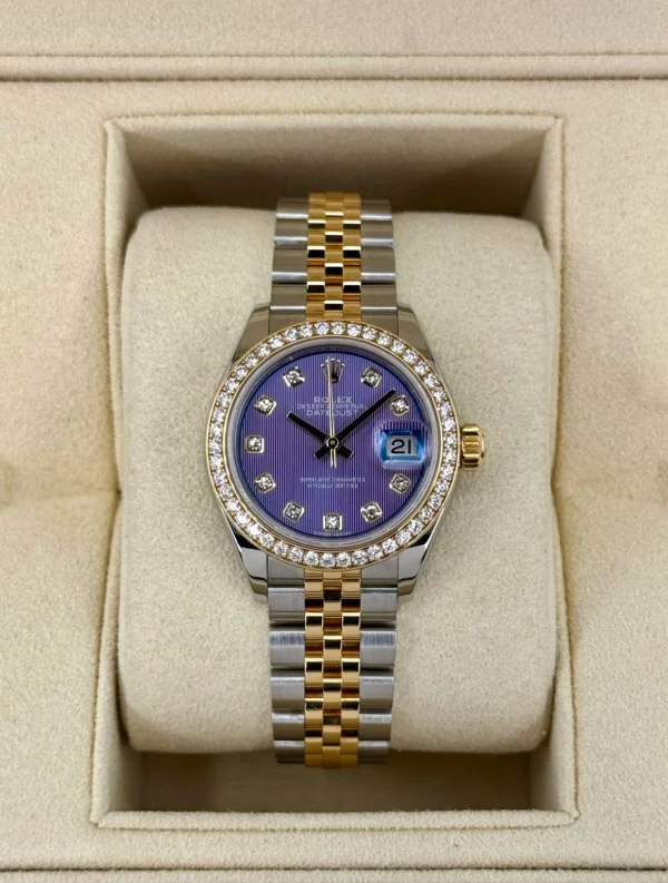 2018 Lady-Datejust 28mm 279383RBR Lavender Stripe Motif Diamond Dial