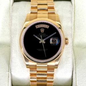 2011 Rolex Day-Date 36mm 118208 Presidential Black Onyx Dial