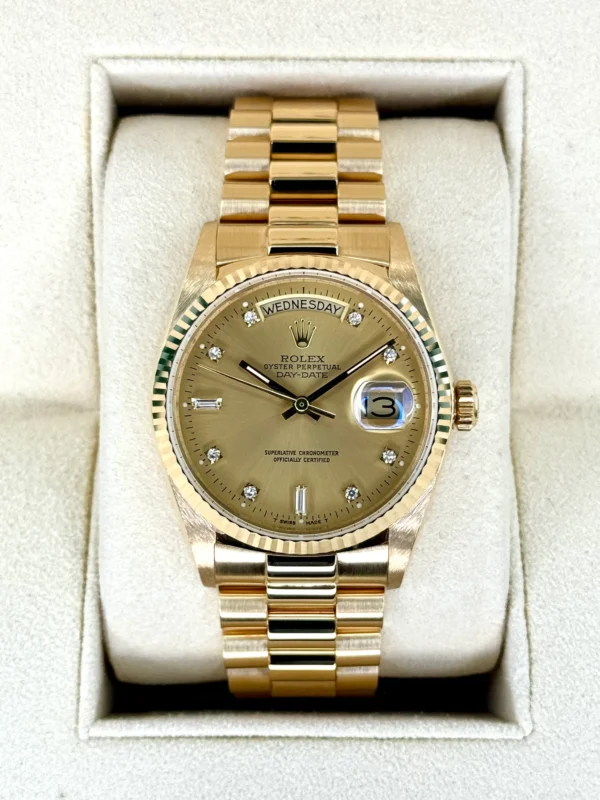 1983 Rolex Day-Date 36mm 18038 Presidential Champagne Diamond Dial