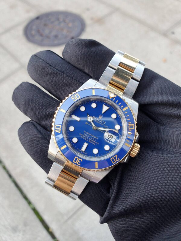 2010 Rolex Submariner “Bluesy” 40mm 116613LB Two-Tone Flat Blue Dial