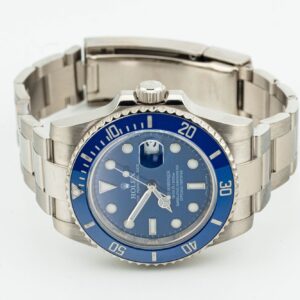 2009 Rolex Submariner “Smurf” 40mm 116619LB White Gold Blue Dial